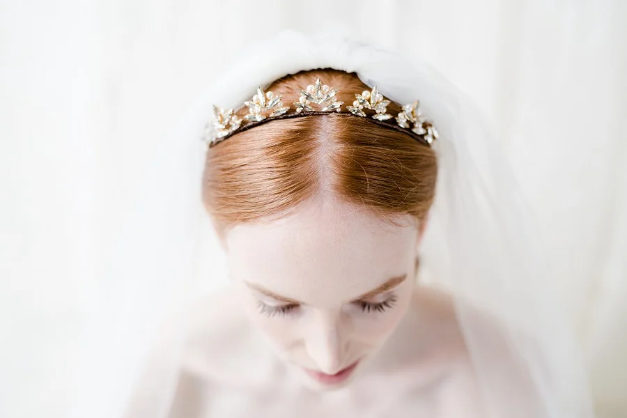 Silver Lotus Bridal Tiara