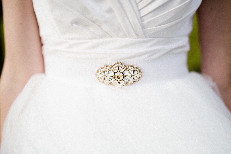 bridal belt with crystal and pearl