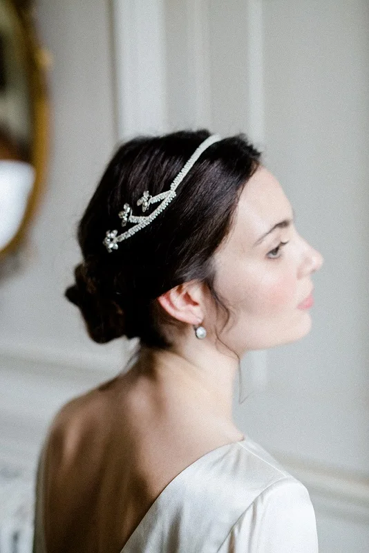 crystal and seed bead bridal headdress