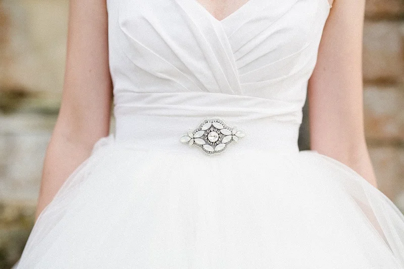 white opal crystal bridal belt