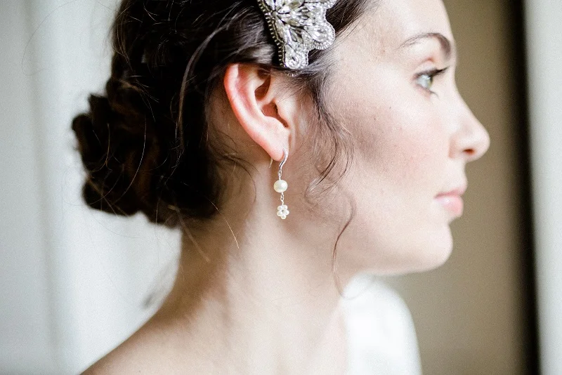 silver and pearl earrings Seeds of Love