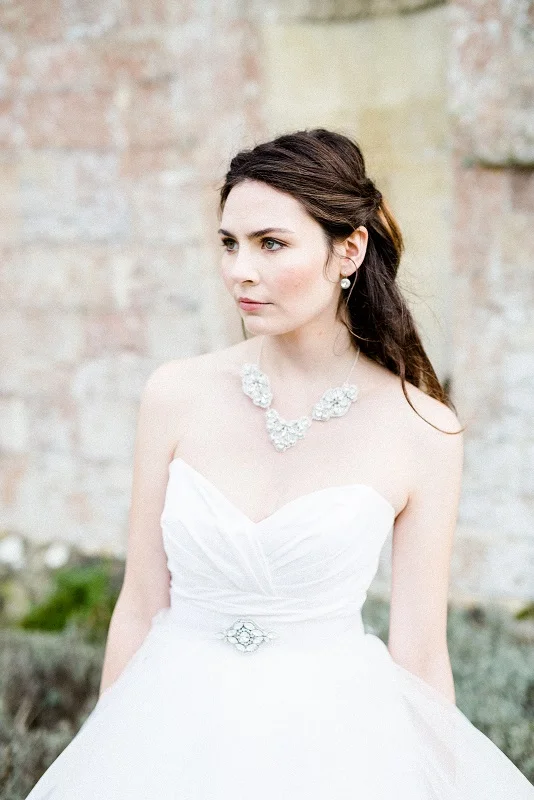 white opal crystal bridal belt