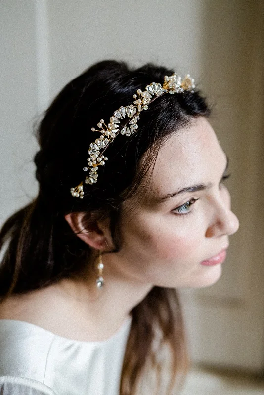 crystal and pearl bridal headdress