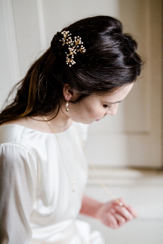 bridal hairpins with pearl and crystal
