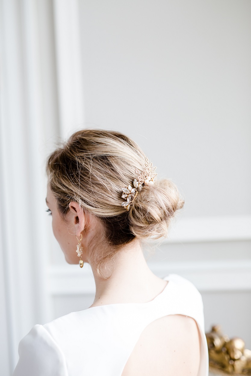 golden bridal hair pins handmade