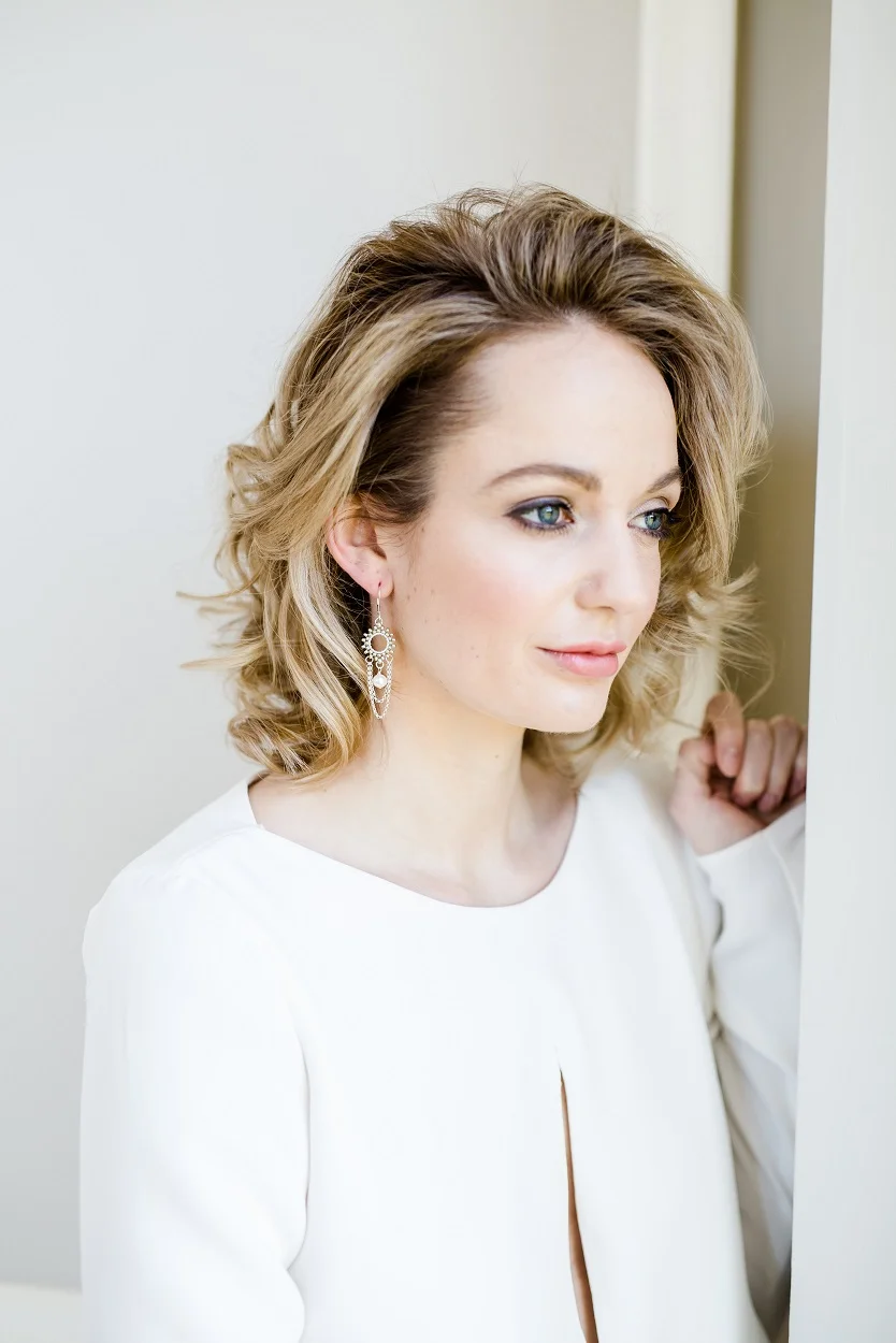 delicate silver long bridal earrings