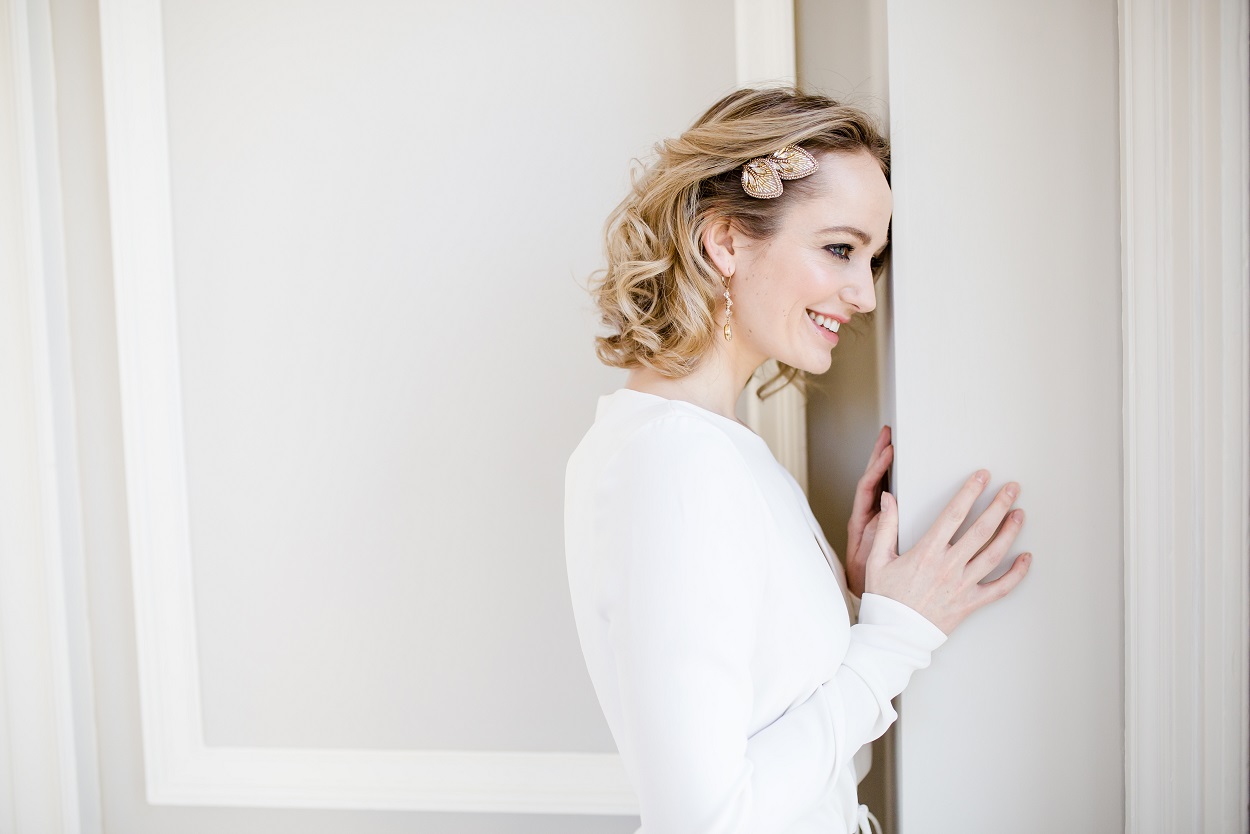 handmade bridal leaf style hair comb