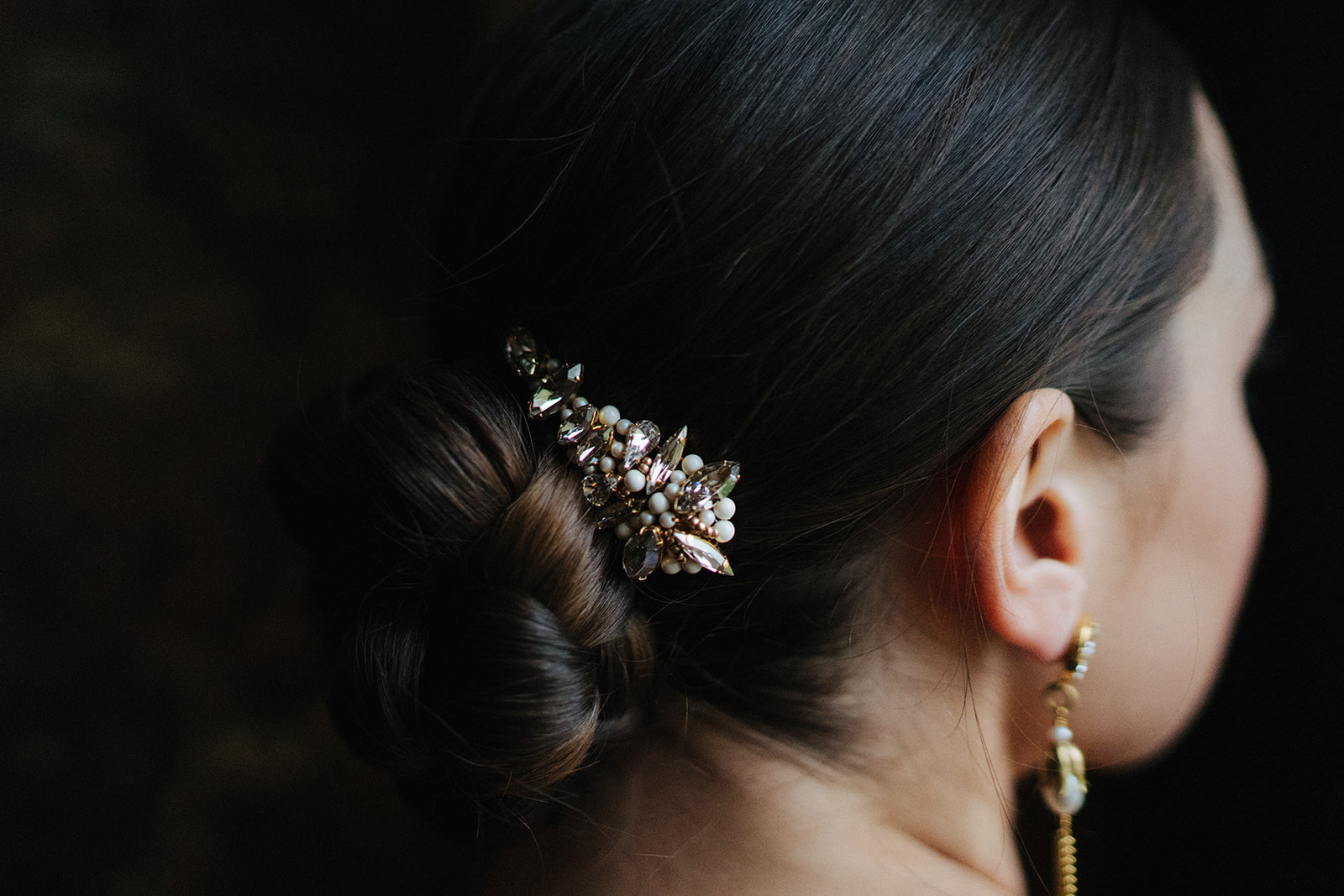 Infinity hair clip and Darling earrings - gold with hair up by Victoria Fergusson Accessories (3).jpg