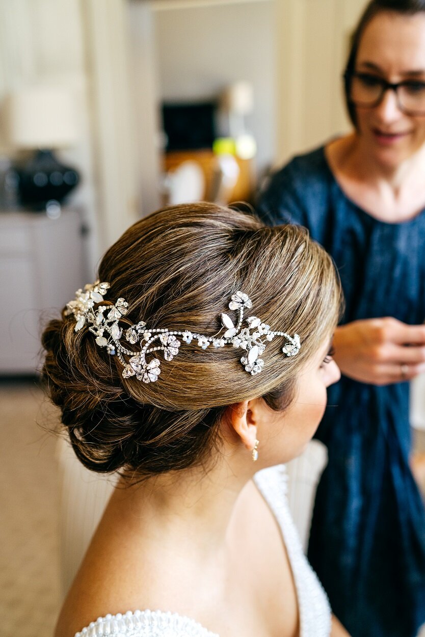 Real bride in her bespoke hair comb set (Copy)