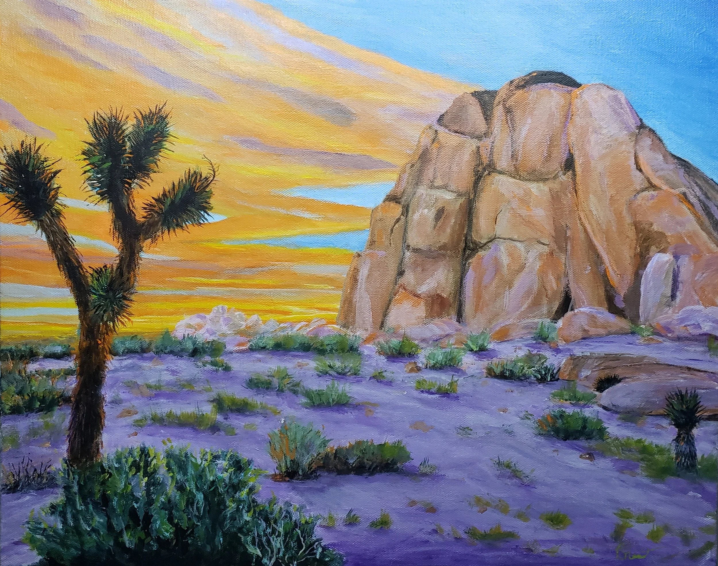 $800.00 Joshua Tree National Park 20”w x 16”h Acrylic on canvas