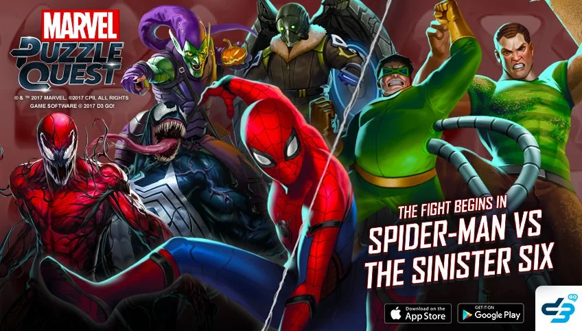 Marvel Puzzle Quest is developed by Demiurge Studios and published by D3Publisher It is available on the App Store, the Play Store, and Steam