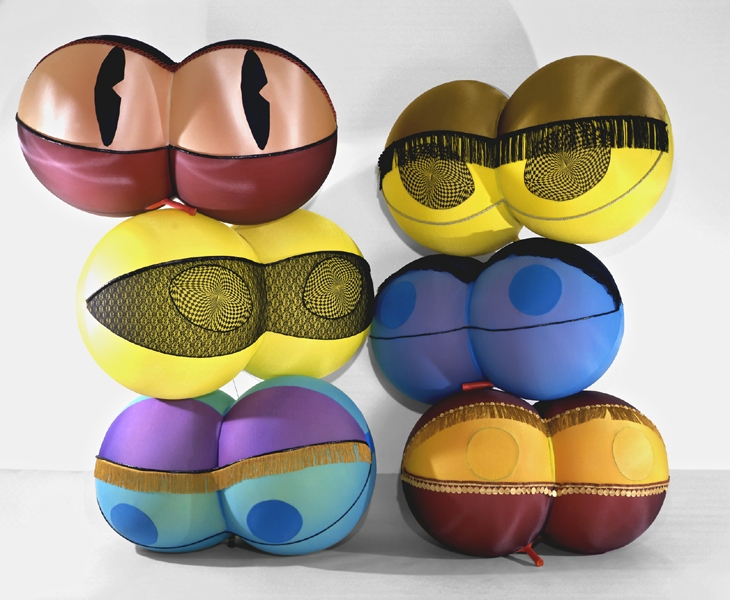 Carnivaleyes, 1998-1999, latex, fabric, rope, plastic, 36"×55"×34"
