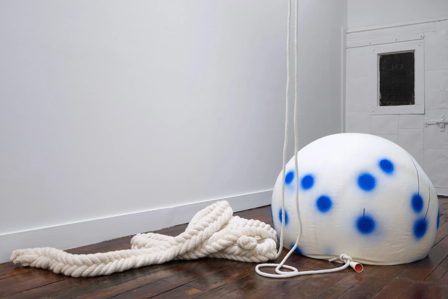 Fallen Cloud, (1 of 3) Latex, rope, paint, cotton, 36" x 36" x installation variable, 1997-2016, photo credit studiolhooqphoto credit studiolhooq