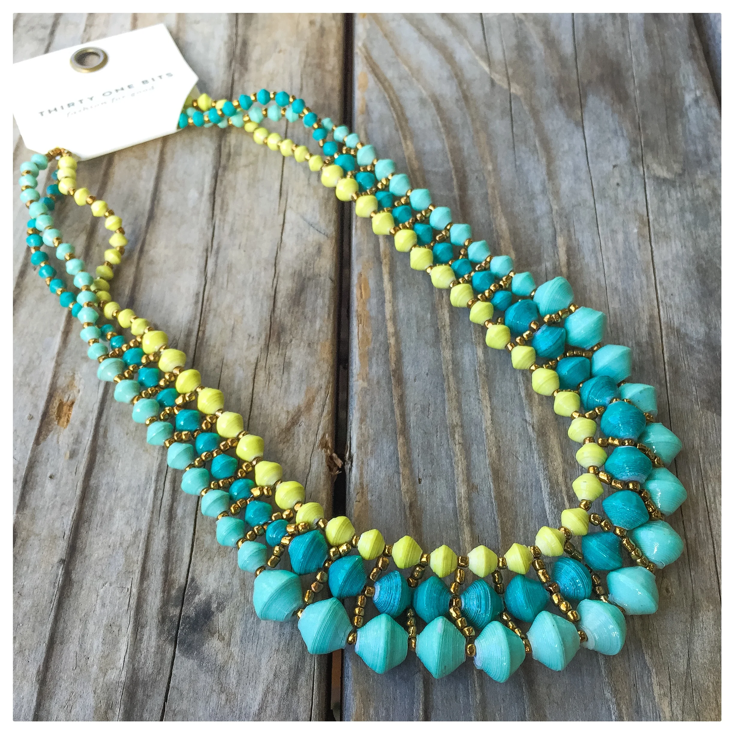 The Fiji Necklace from 31 Bits is just as beautiful as it is purposeful. Made in Uganda, this company seeks to improve the lives of women and their communities by making beautiful jewelry through a holistic development program. 