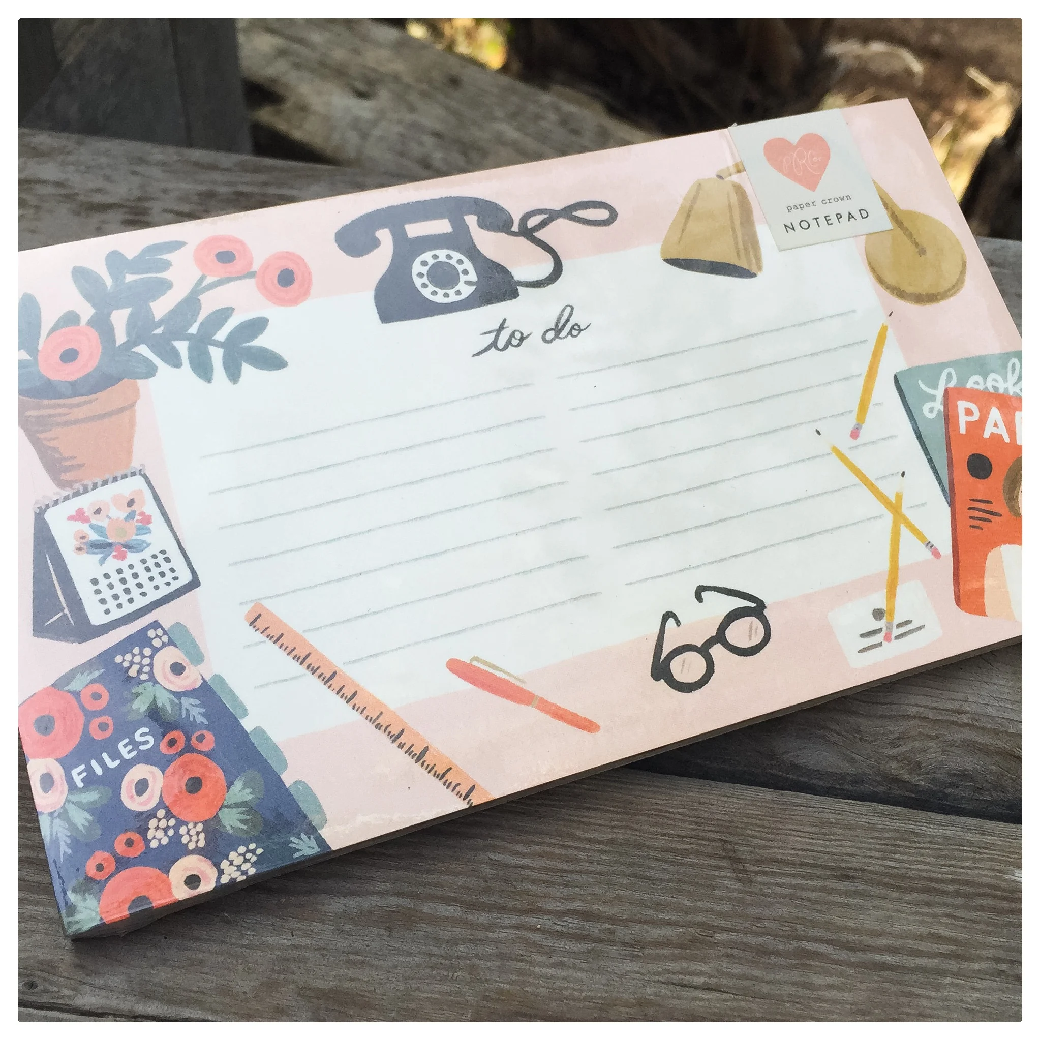 Sometimes a to do list is just that... a list to keep handy to remind yourself of what needs to be done later so you can keep enjoying the moment you're in. From Rifle Paper Co . 