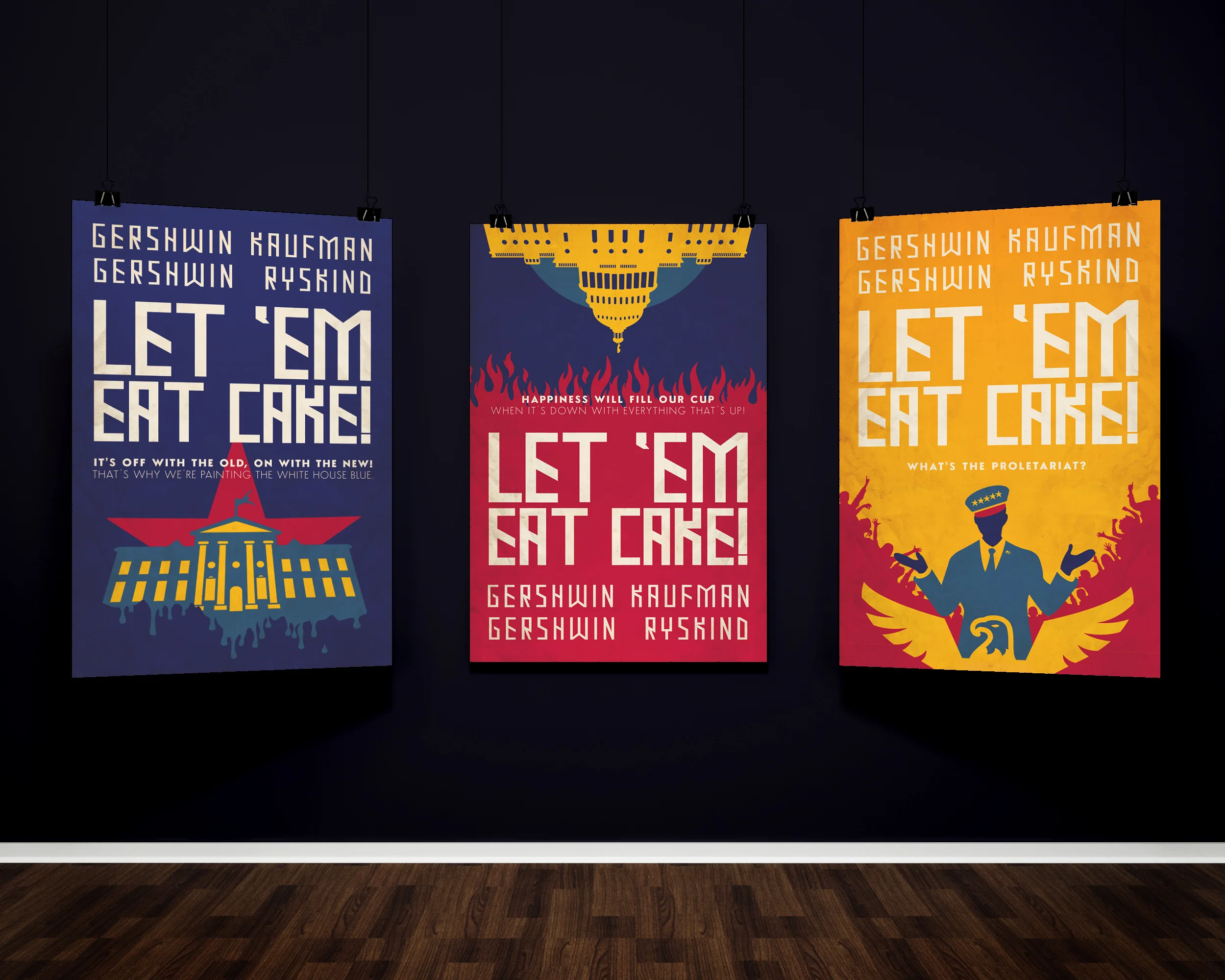 Lyrics plucked from the show provide the inspiration for each image.