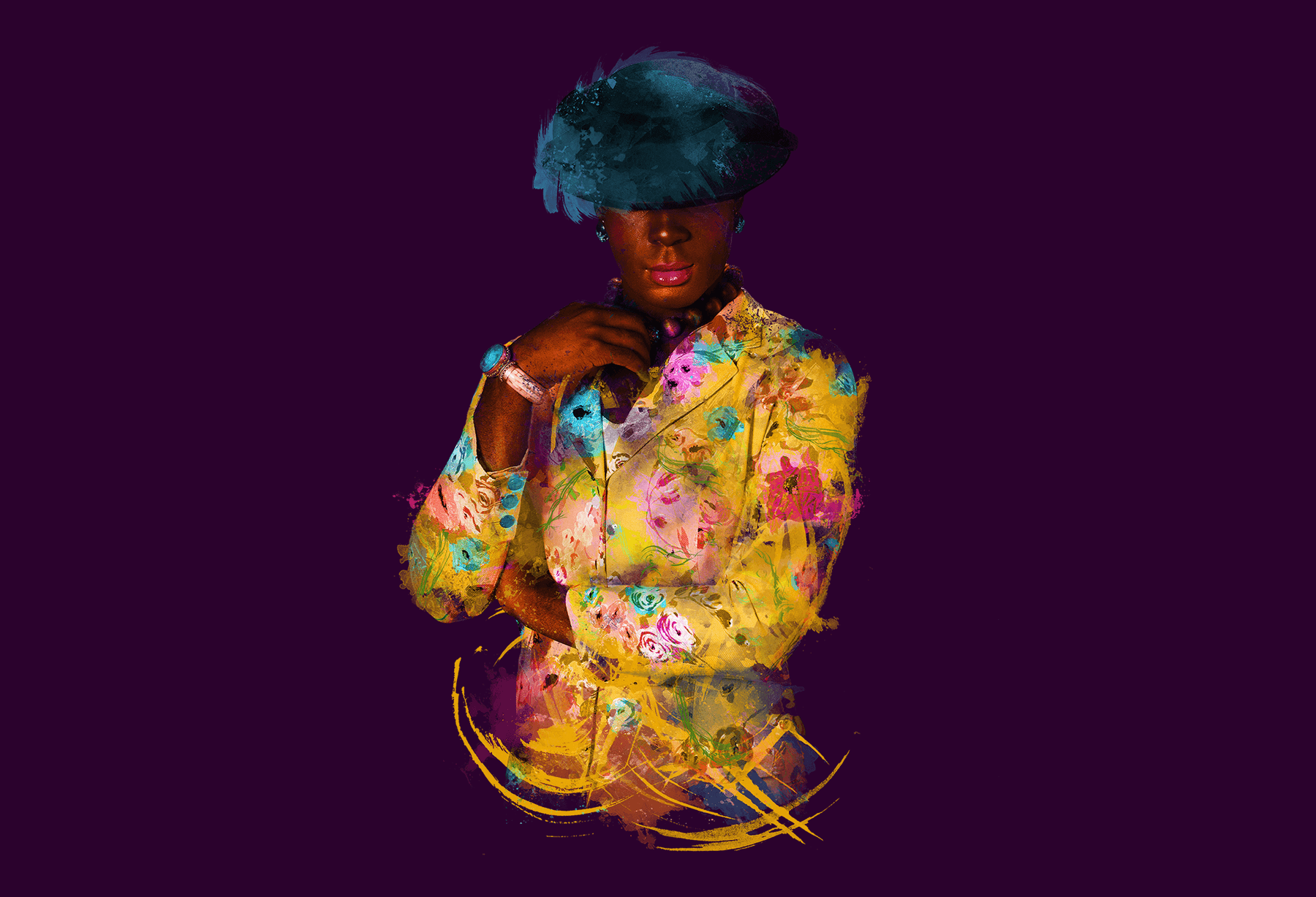 Darling showed up wearing the greatest floral jacket imaginable.