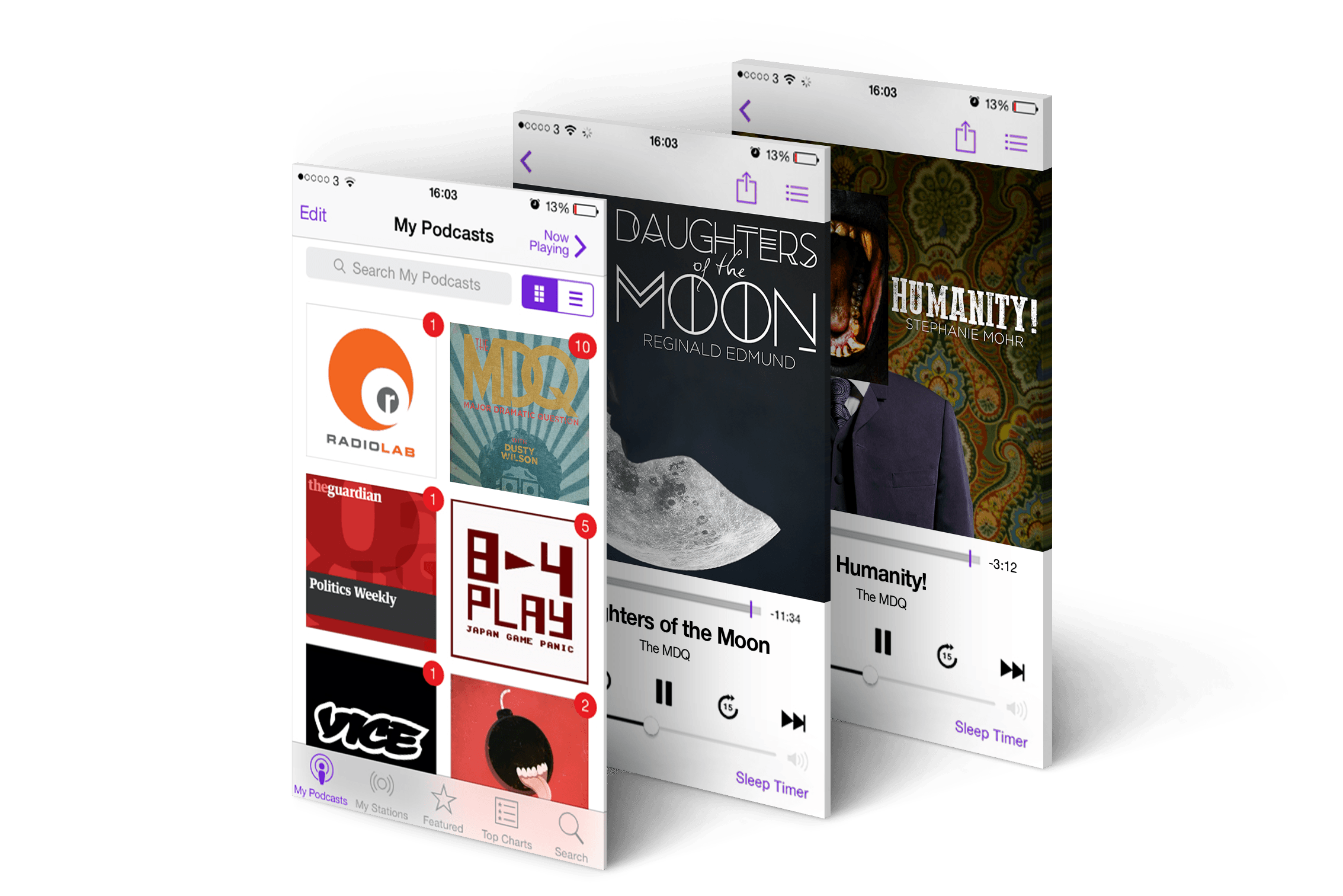  In addition to the art for the podcast, Dusty wanted a "cover"&nbsp;image for each of the shows. It's a wonderful excuse for me to read more new work and stretch my design muscles. 