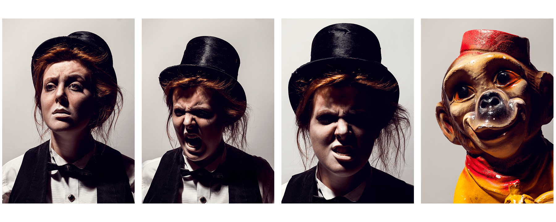  My pal  Christopher Semel  and I had a quick shoot with model Alaina Moore, who gave us plenty of crazy expressions to work with.  We were just lucky to have found this crazy vintage monkey bank. 