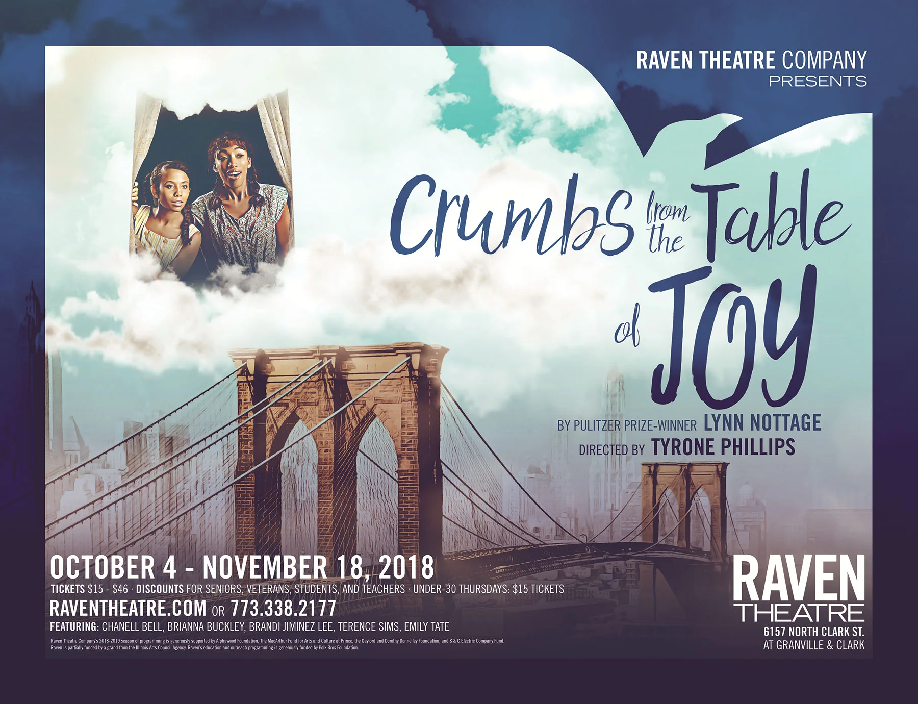   Raven Theatre, 2018 • Two Sheet for Crumbs from the Table of Joy  