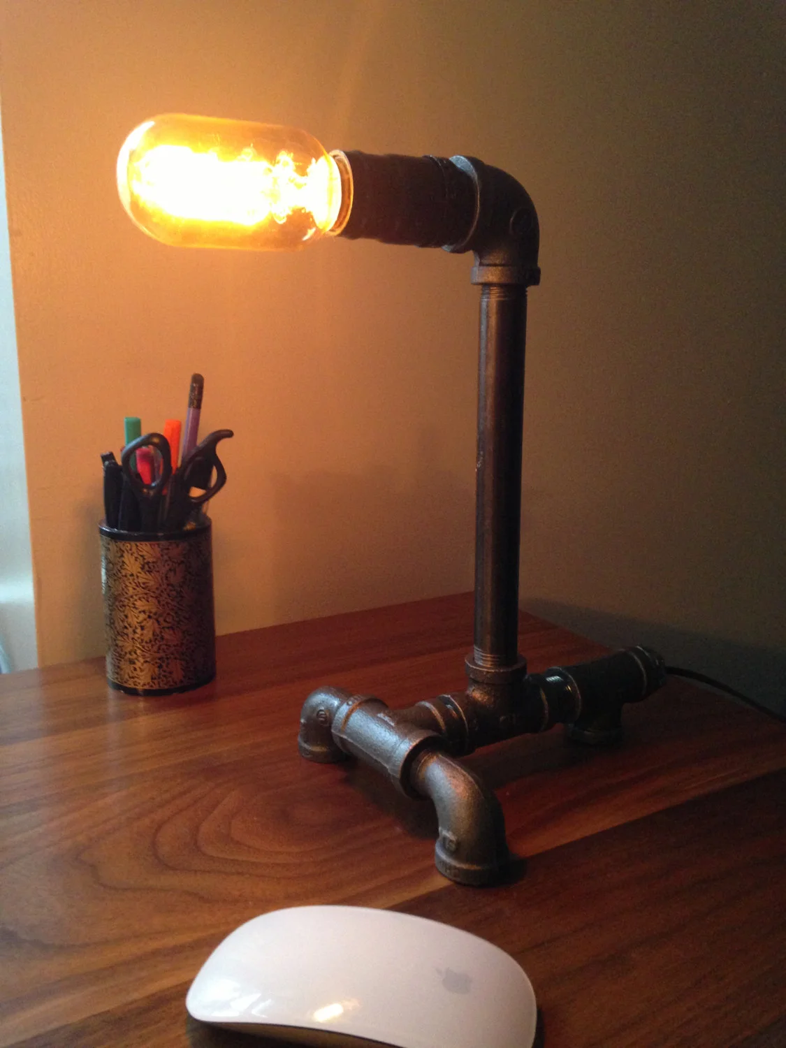 {The Spark} Industrial Pipe Desk Lamp