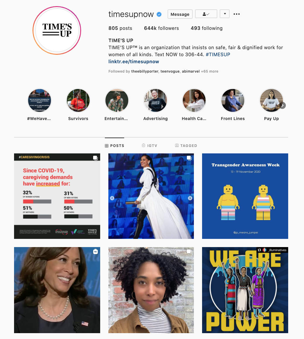 TIME’S UP Entertainment Instagram -  Who’s in the Room: A Mentorship Program to Help Diversify the Executive and Producer Ranks of the Industry
