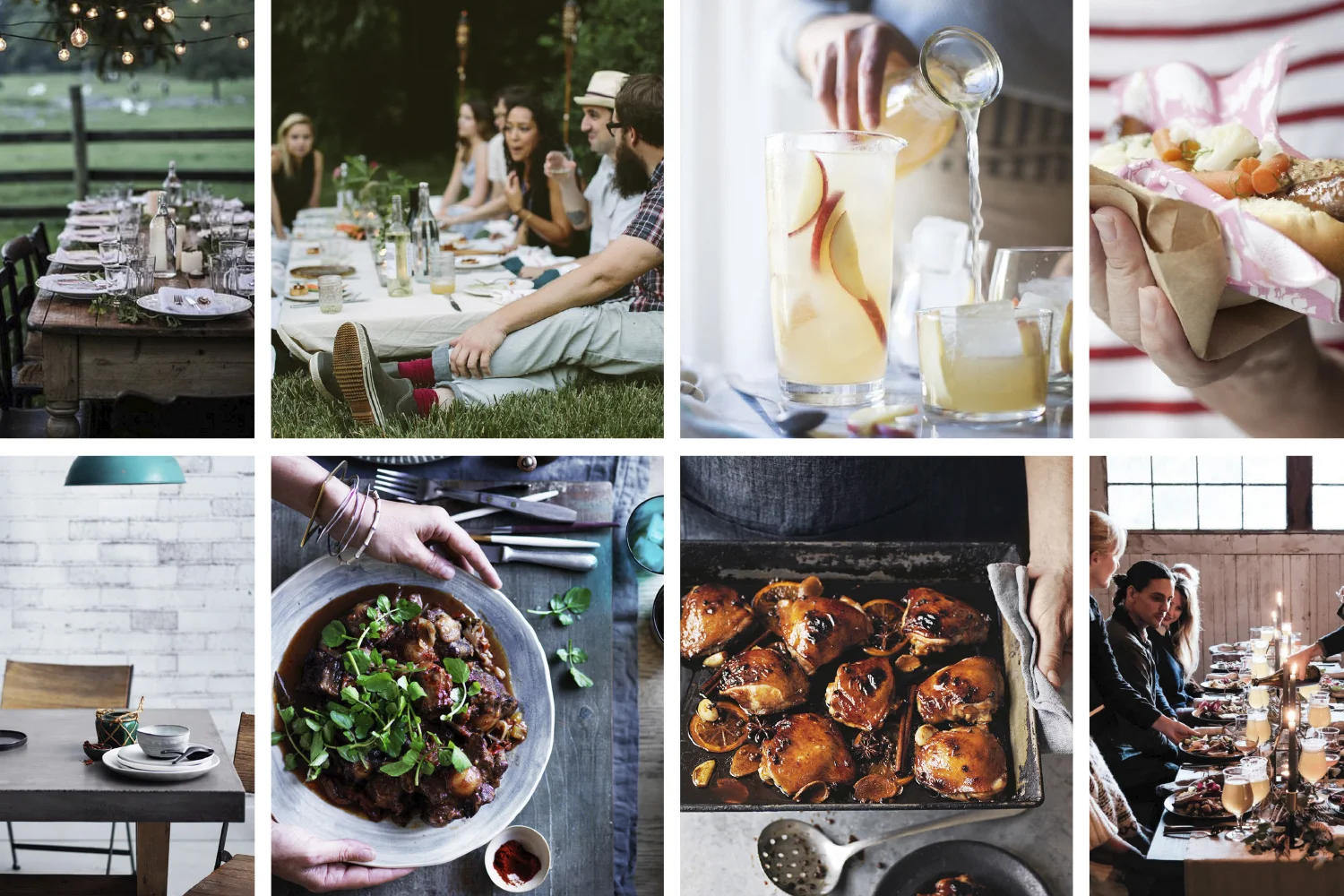 The Features section is a celebration of food and lifestyle – using a mix of the design elements introduced in the two previous sections.