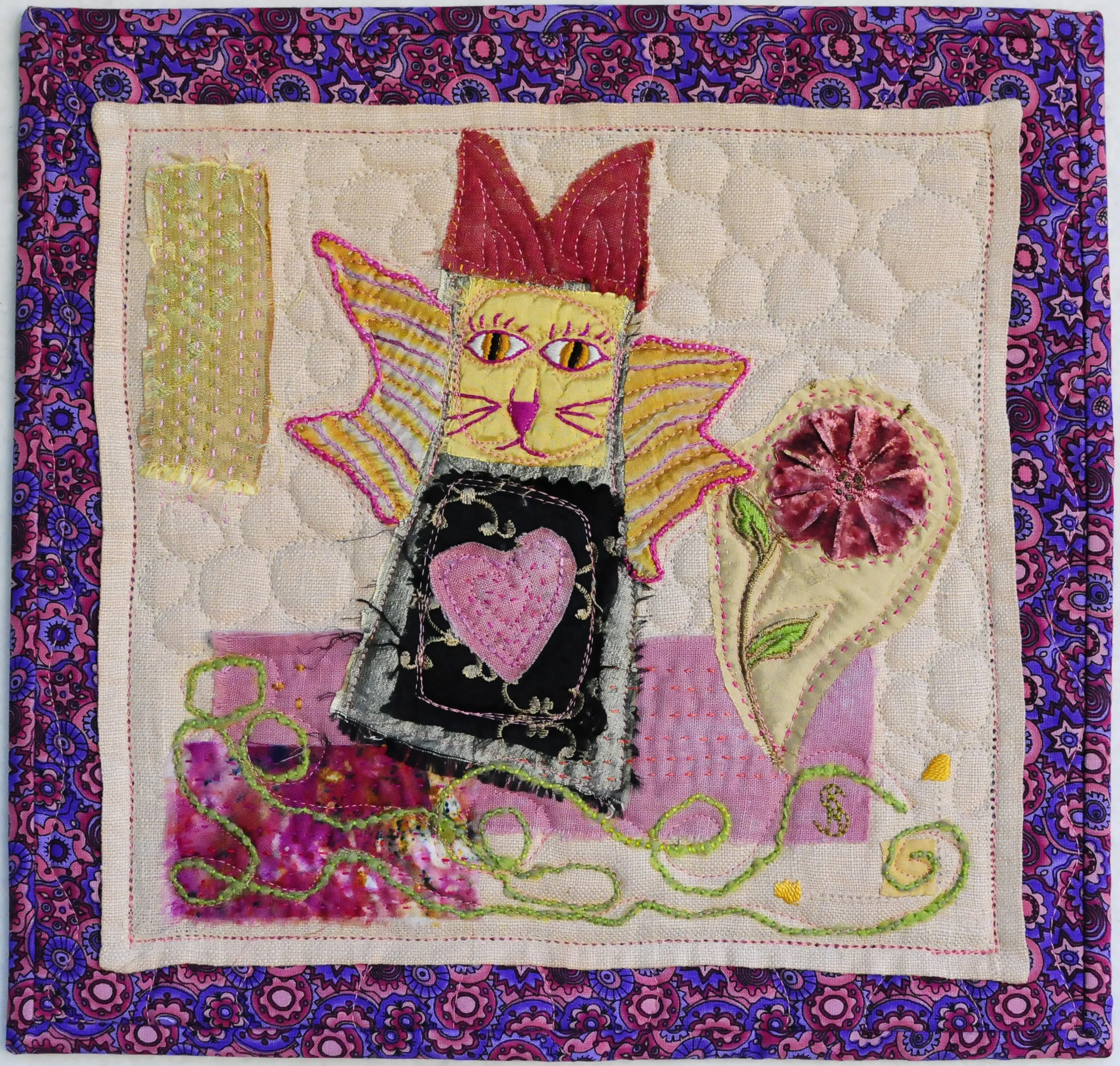 Pink Angel Kitty, 12" x 12". $50