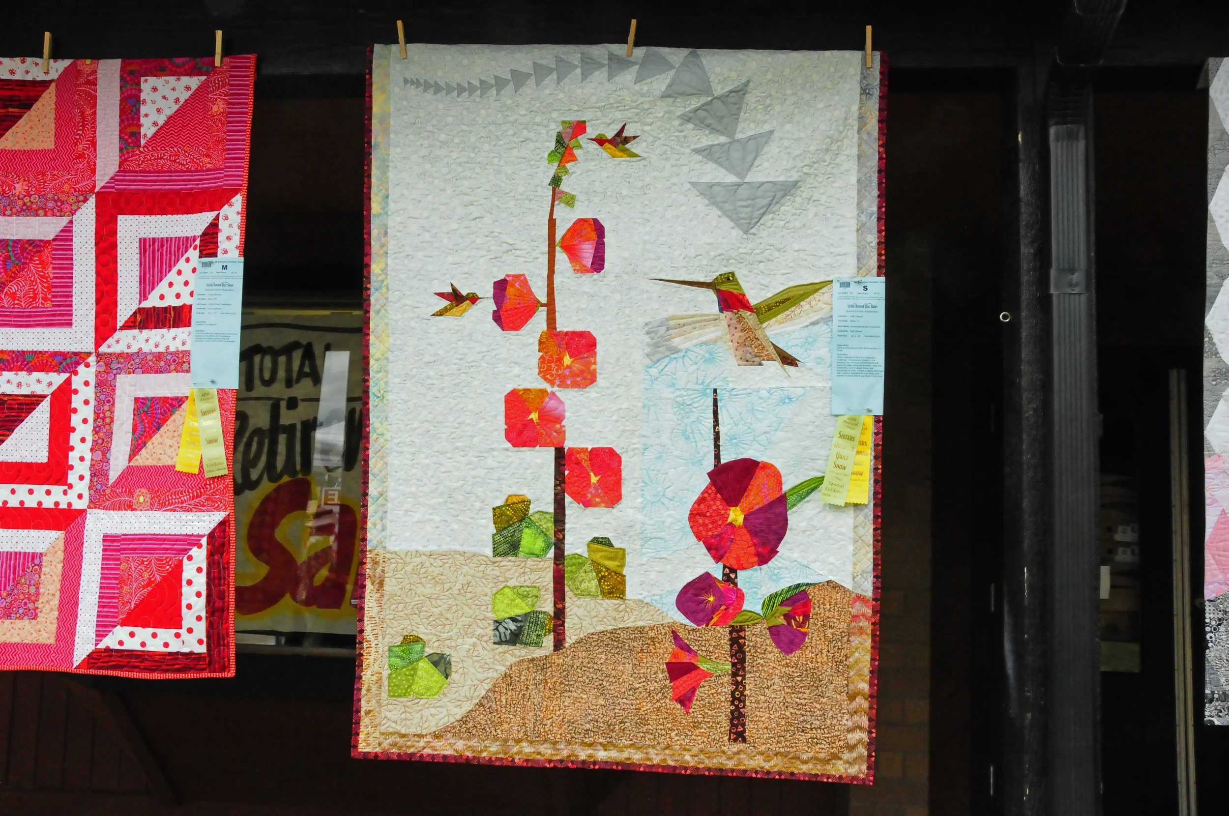 Hummingbirds and Hollyhocks by Patti Stewart