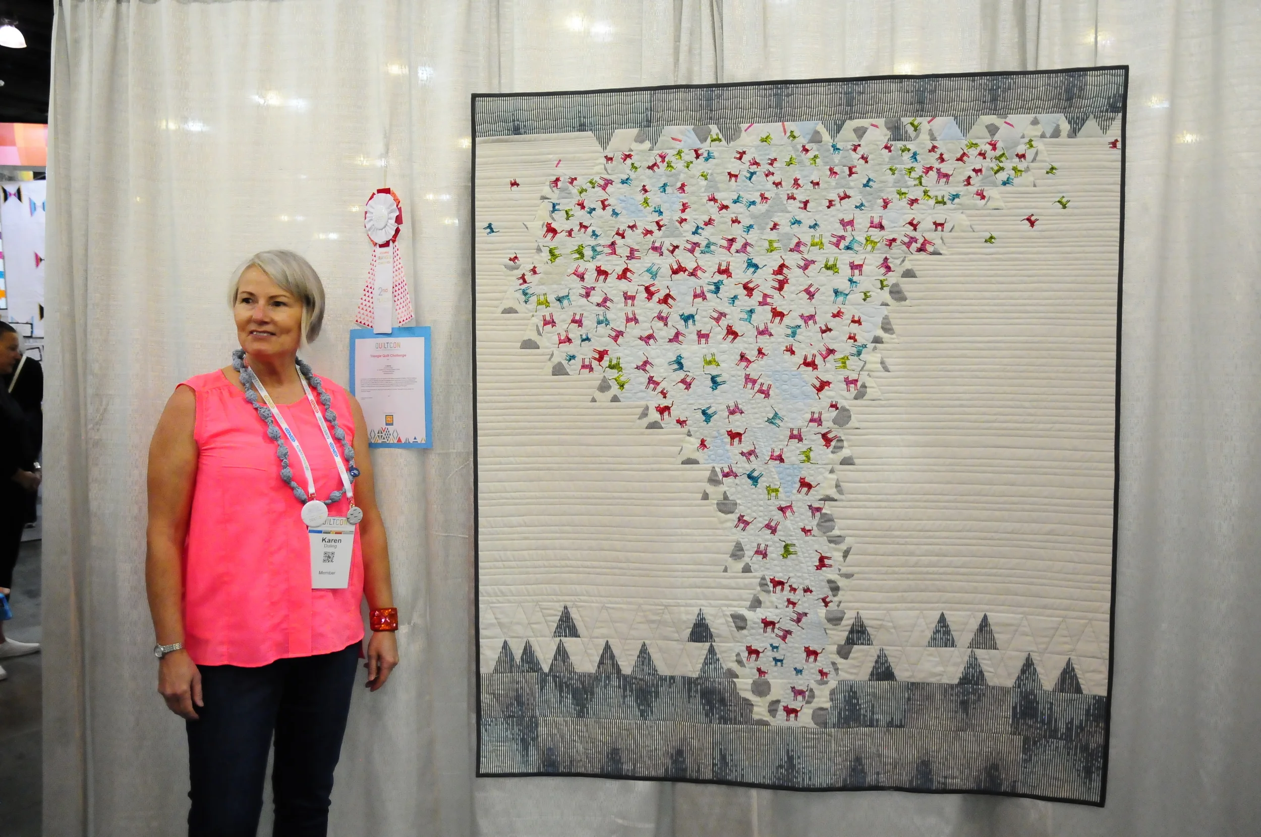 Catnado by Karen Duling, 2nd Place Triangle Quilt Challenge