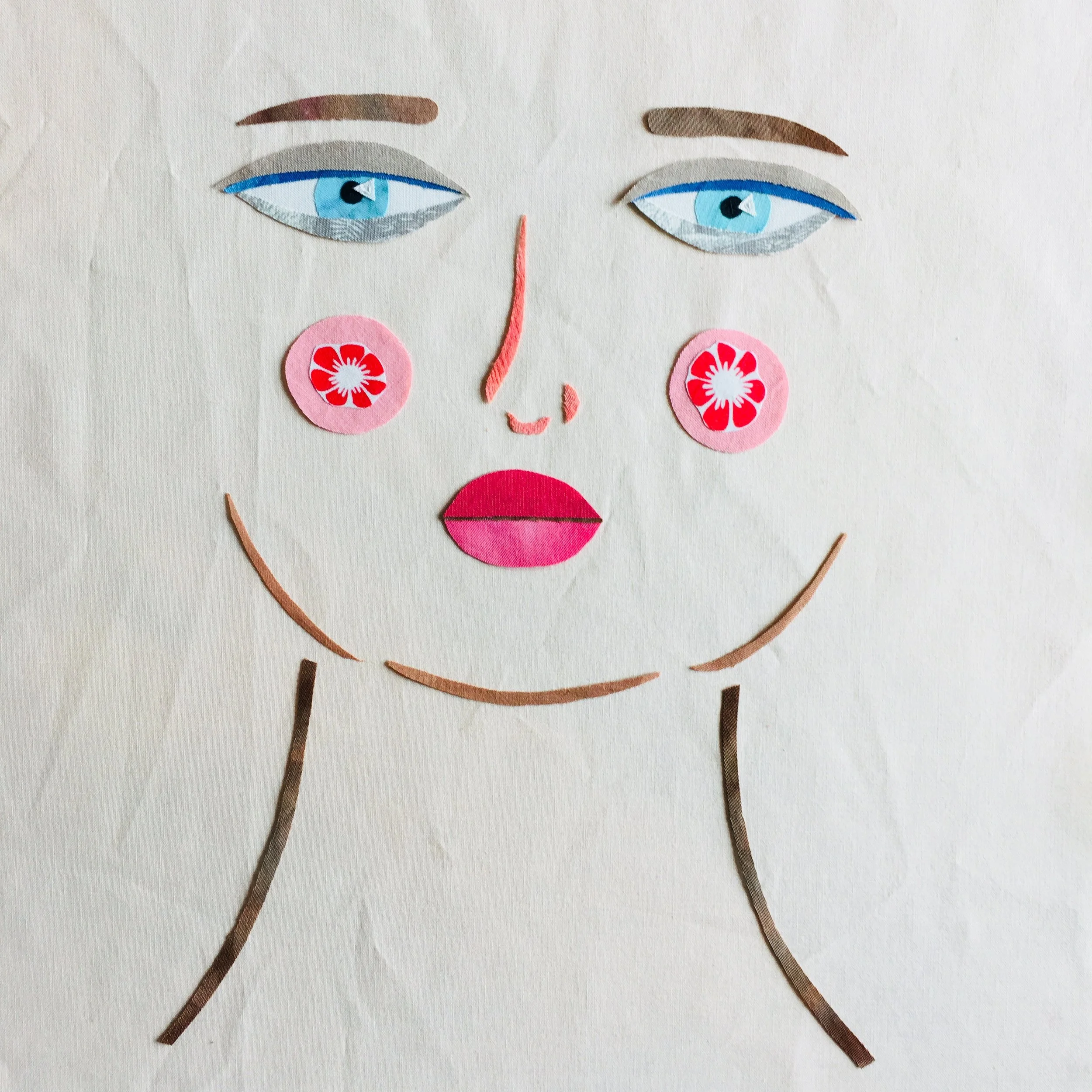 I also used some skinny pieces to define the shape of the lower face and the neck.