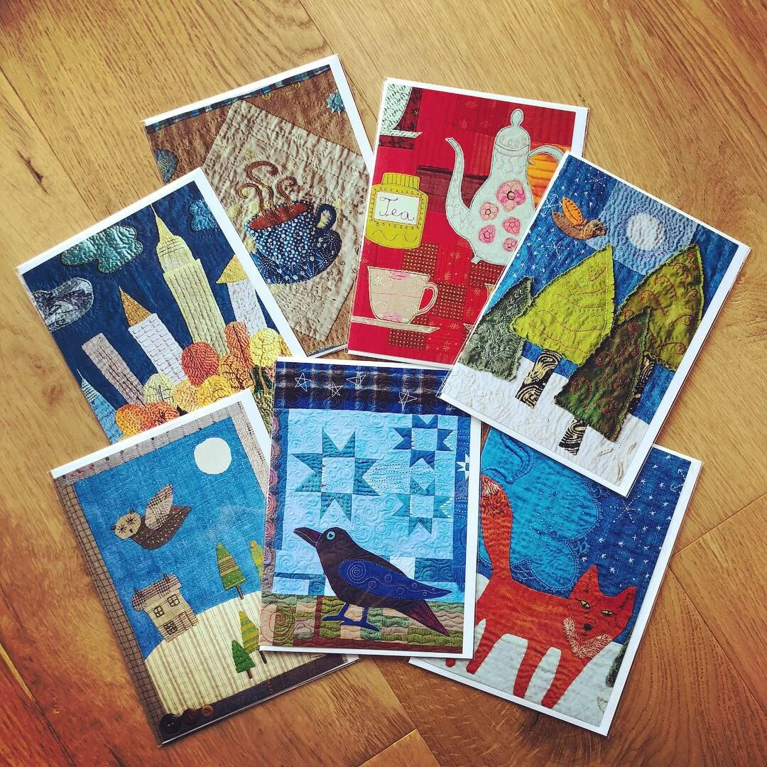 Printed greeting cards from my textile art