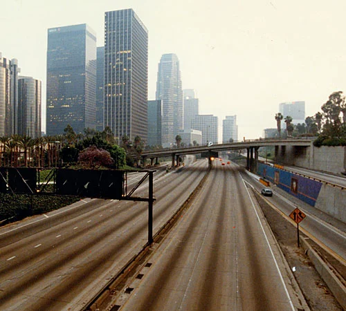 The only reason the freeway is this empty is because this picture was taken during the LA riots. 