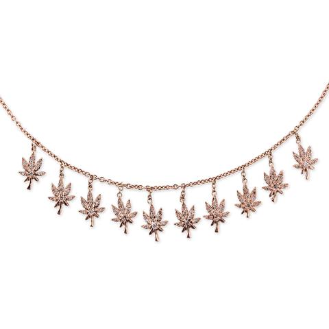 PAVE SWEET LEAF SHAKER NECKLACE  .jpg