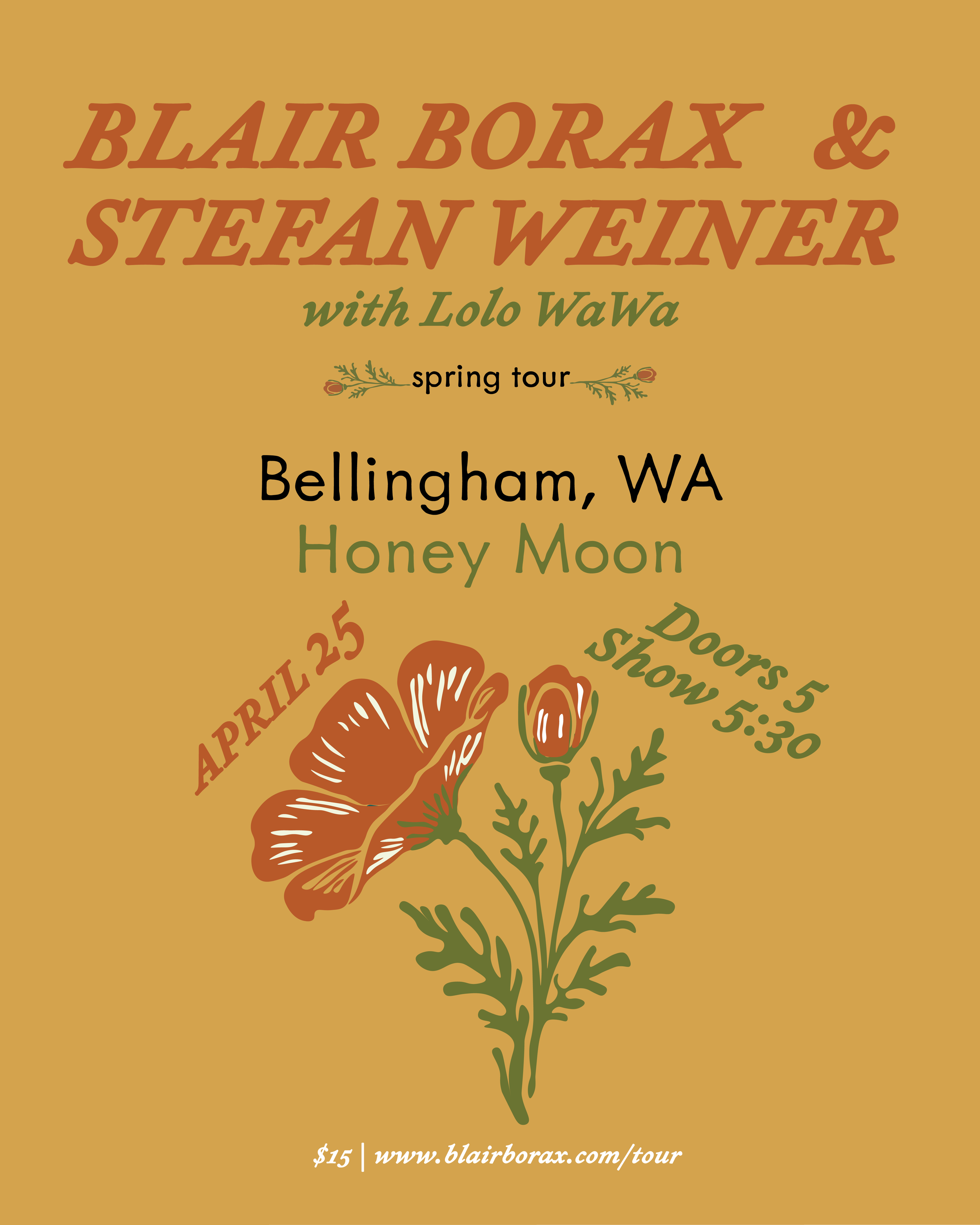 Blair Borax, Stefan Weiner, Lolo Wawa (5:30-7:30)