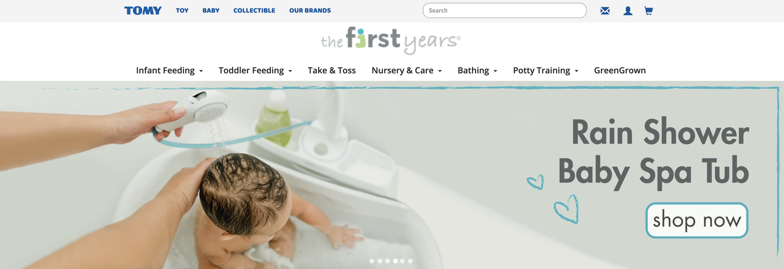 The First Years Rain Shower Baby Spa Tub Web Banner
