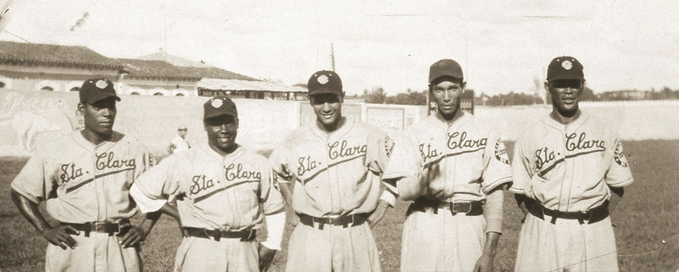 L to R: Indian Torres, Cocaina Garcia, Lazaro Salazar, Johnny Taylor, and Ray Brown, pitching staff for the Santa Clara Leopards baseball club of the Cuban League (winter ball) in 1938.