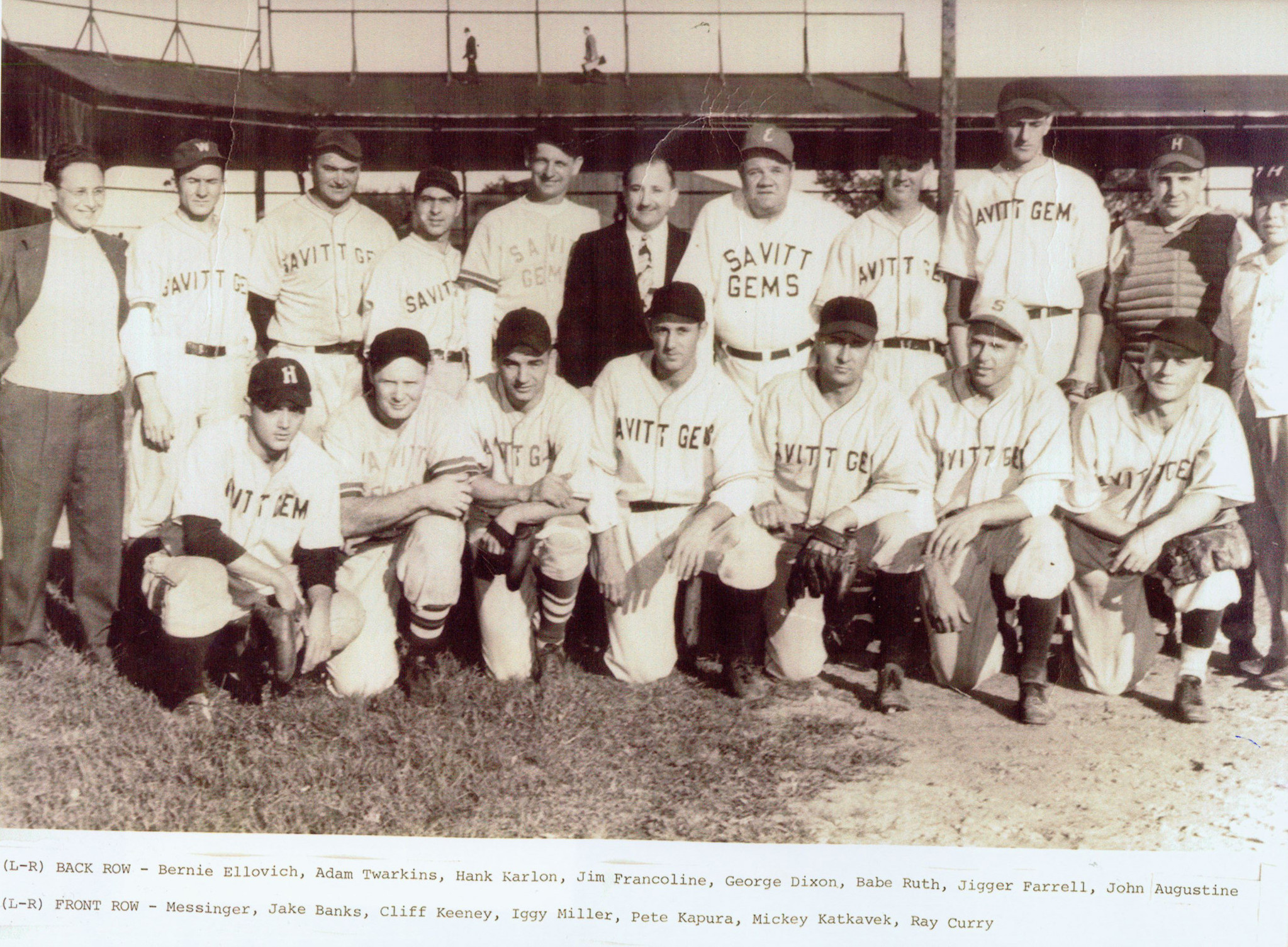 The Savitt Gems and Babe Ruth, 1945.