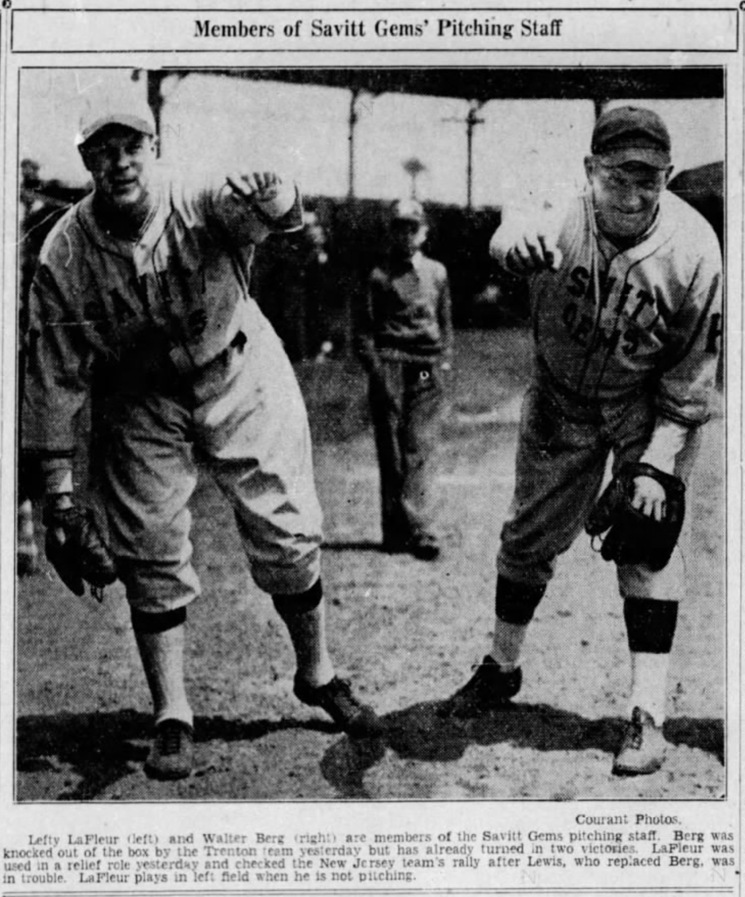 Lefty LaFleur and Walter Berg, 1936.