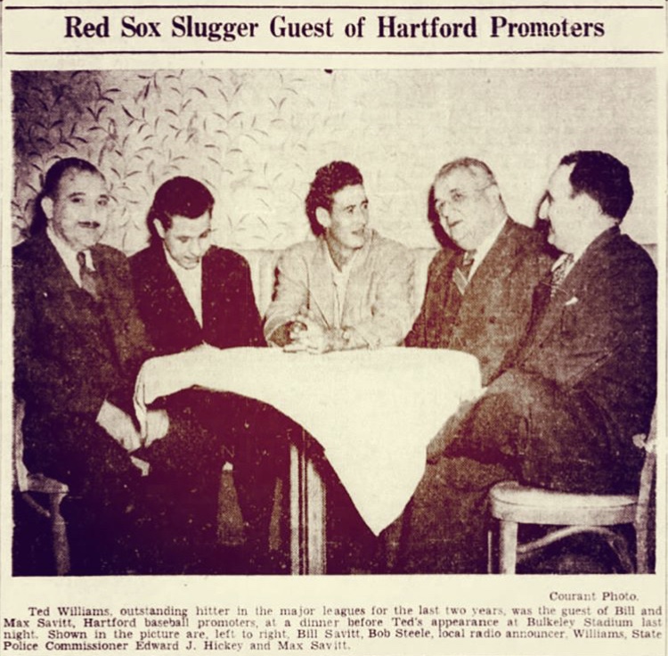 Ted Williams Bill Savitt Gems Bulkeley Stadium.jpeg