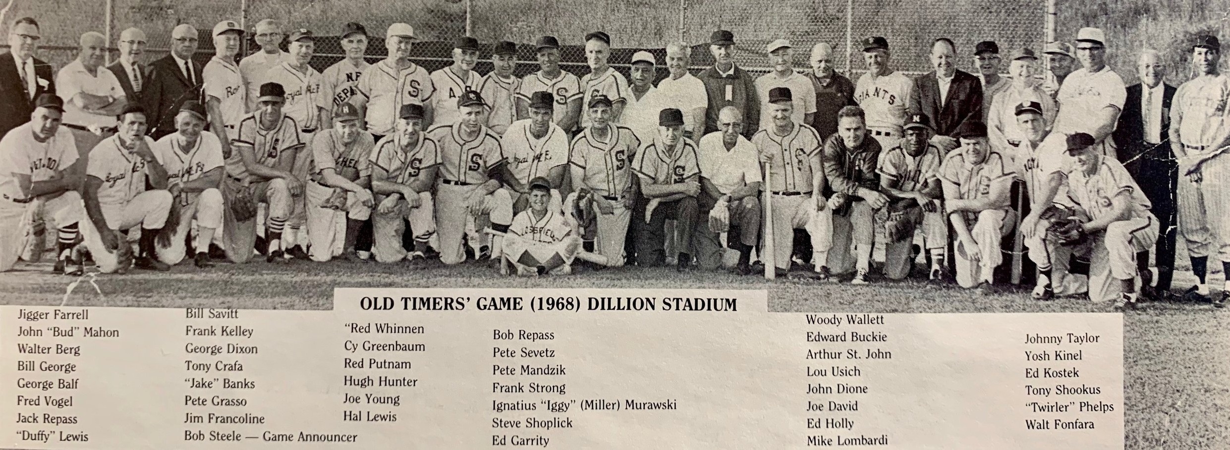 GHTBL Old-Timer's Game, Dillon Stadium, 1968.