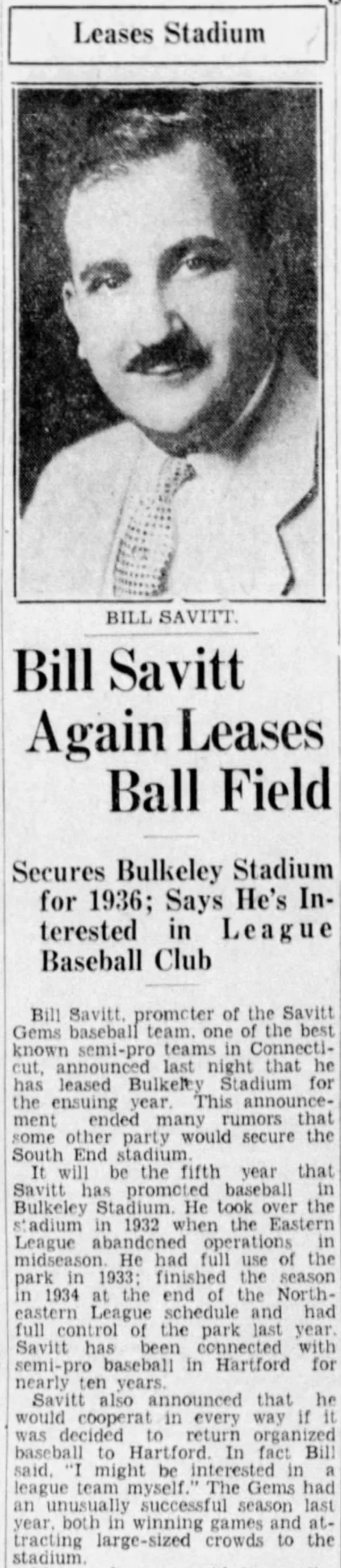 Hartford Courant excerpt, 1936.