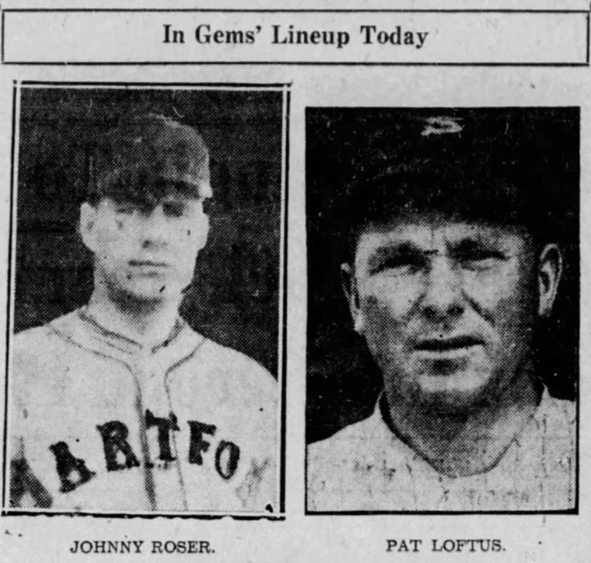 Johnny Roser and Pat Loftus, Savitt Gems, 1933.