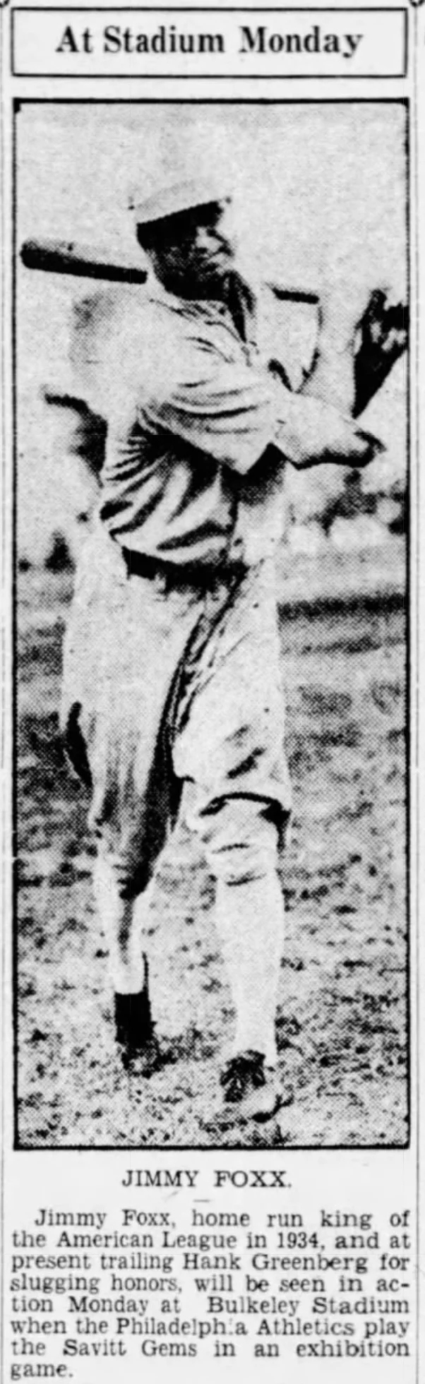 Jimmie Foxx, Philadelphia Athletics, 1935.