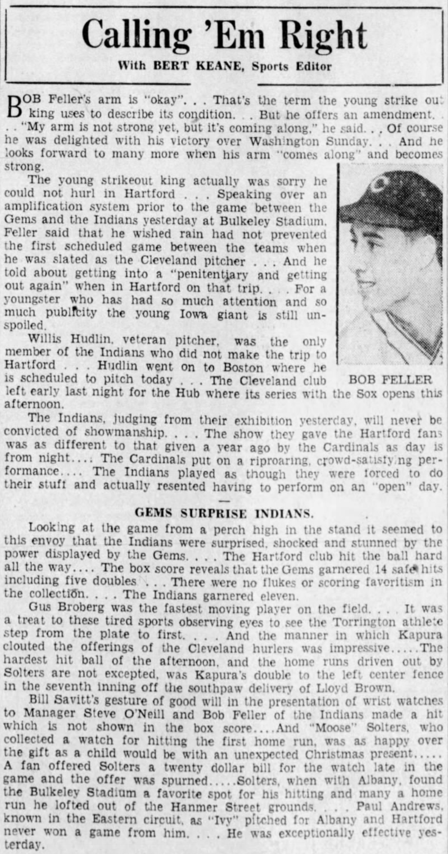 Hartford Courant, 1937.