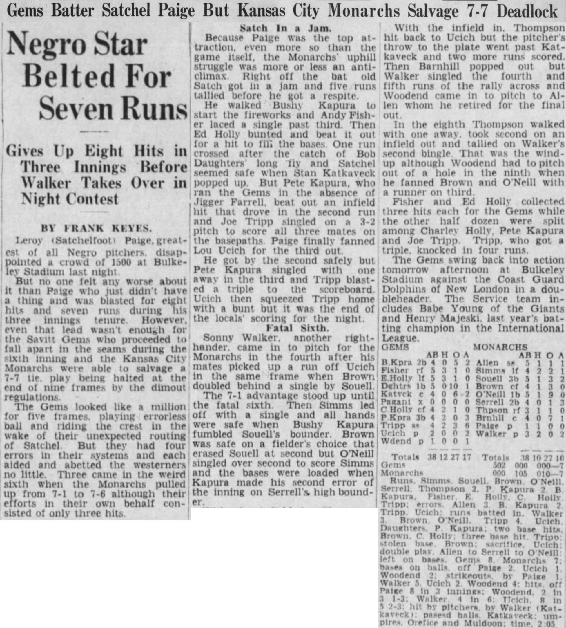 Hartford Courant excerpt, 1943.