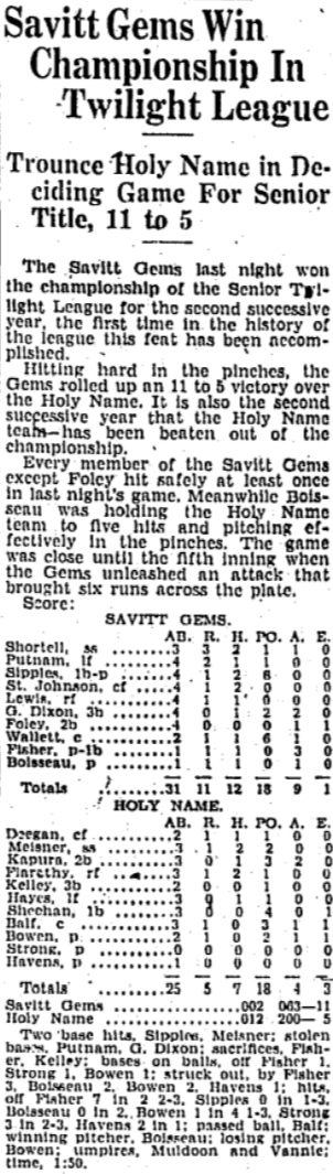 Hartford Courant excerpt, 1931.