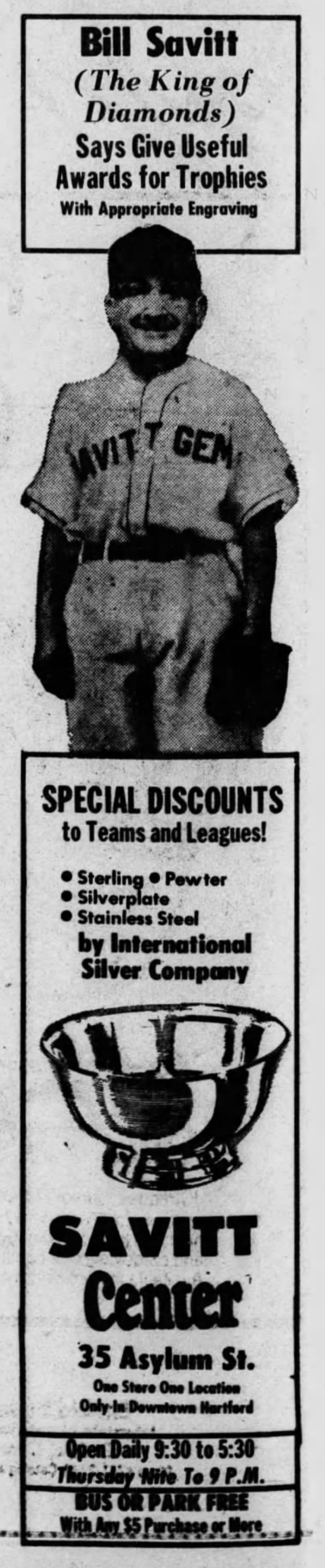 Savitt Jewelers advertisement, 1974.