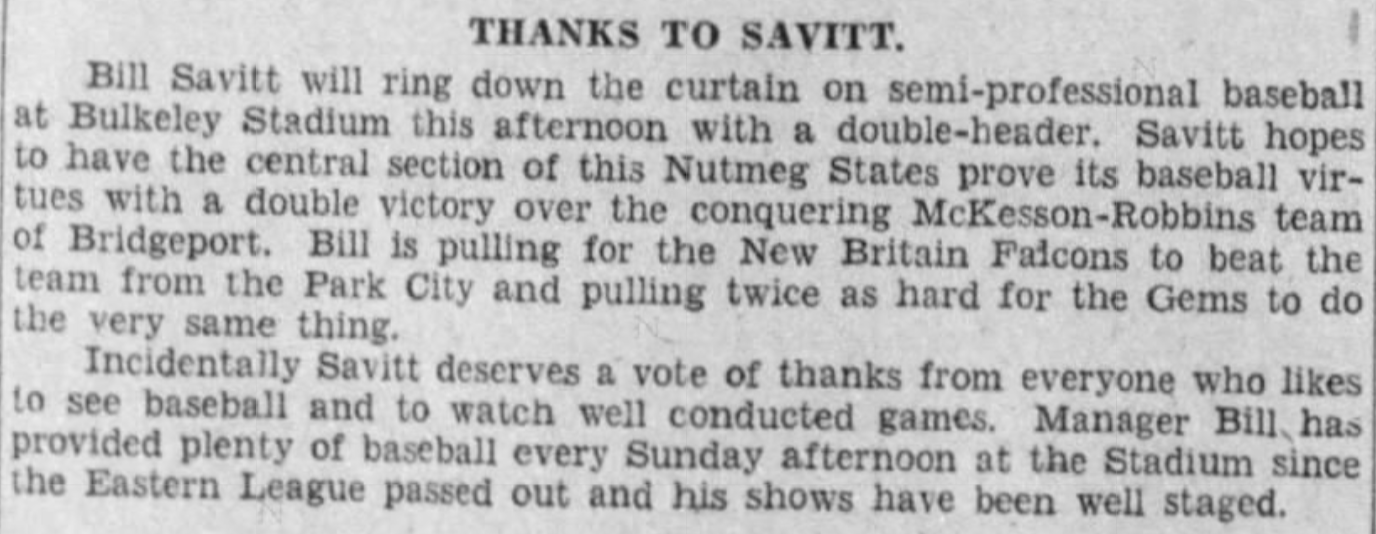 Hartford Courant excerpt, 1932.