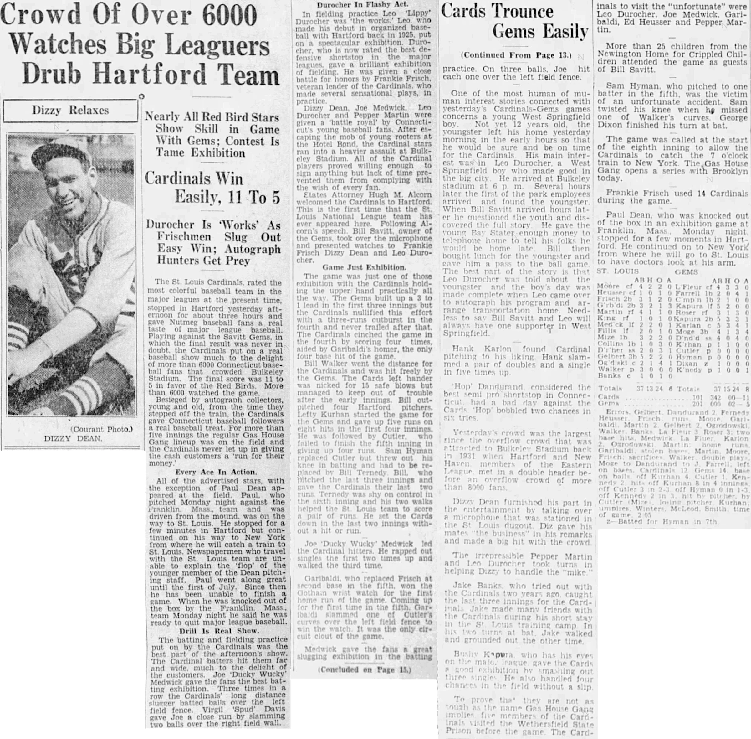 Hartford Courant excerpt, 1936.